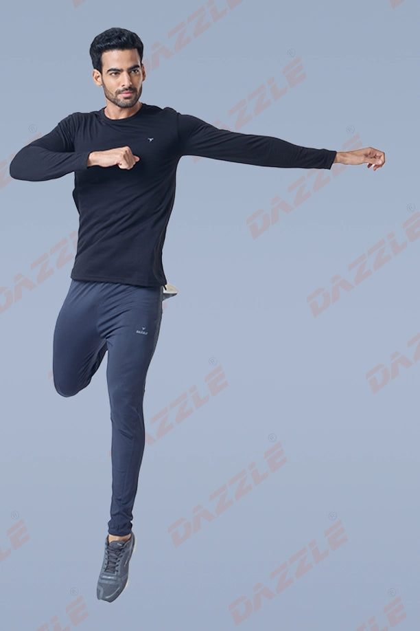 ROUND NECK T-SHIRT FULL SLEEVE (PC) - BLACK