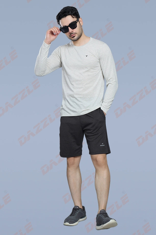 LONG SHORT PLAIN PC SPCL - MELANGE BLACK
