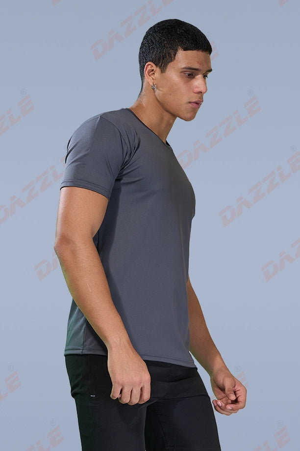 BUTTER LYCR R-NECK T-SHIRT - DARK GREY