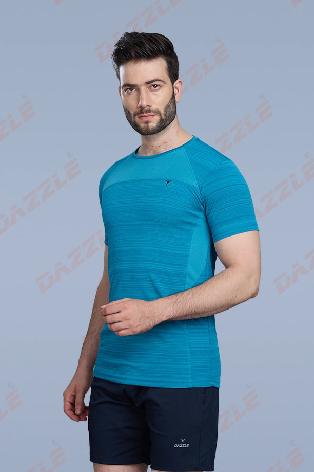 CRAZY FANCY ROUND NECK T-SHIRT - SEA BLUE