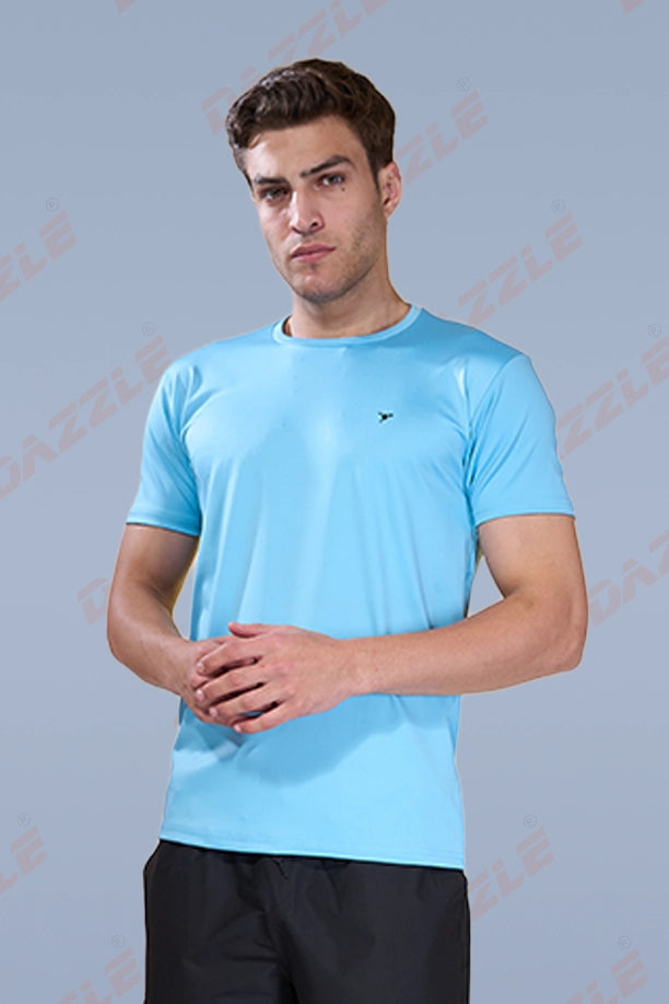 BUTTER LYCR R-NECK T-SHIRT - SKY BLUE