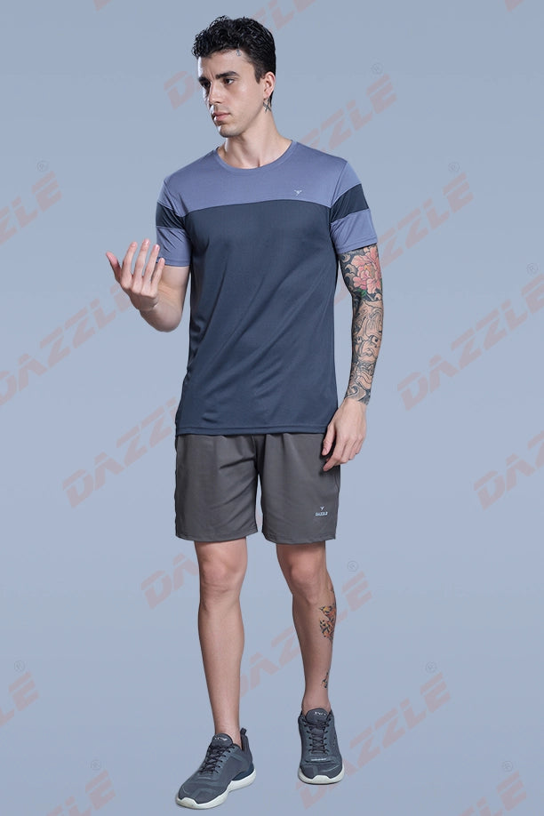 PRIDE ROUND NECK T-SHIRT - BLUE GREY DARKGREY