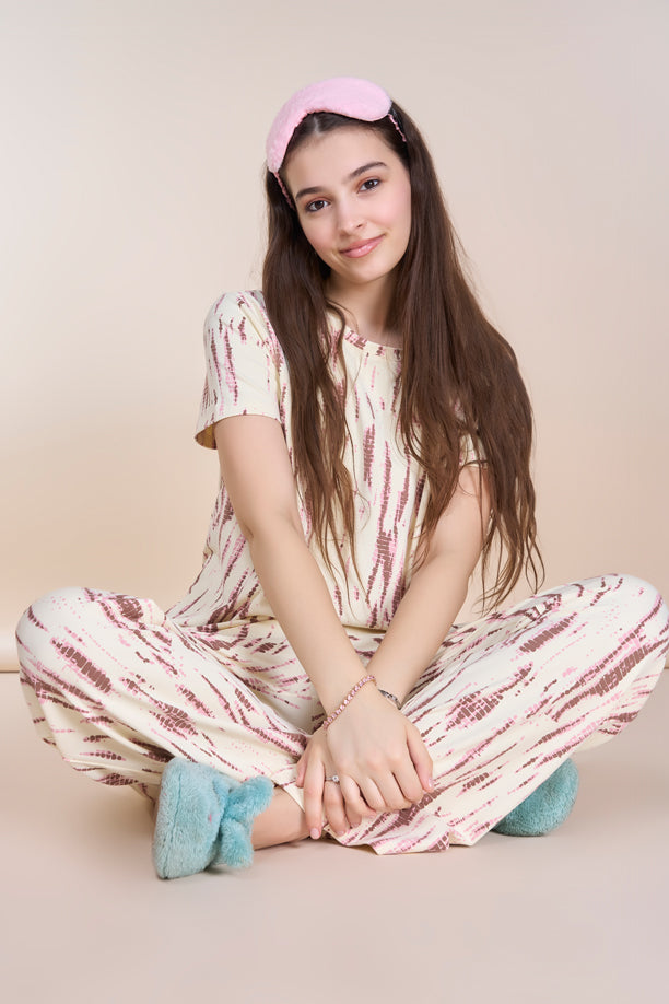 Women Printed Comfort Fit Co-ord Night Suit with QUADREX