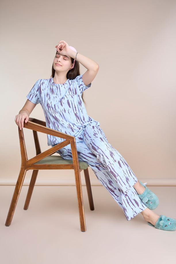 Women Printed Comfort Fit Co-ord Night Suit with QUADREX