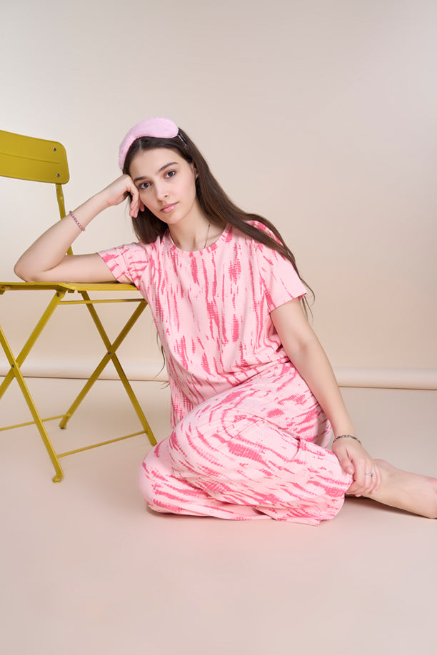 Women Printed Comfort Fit Co-ord Night Suit with QUADREX