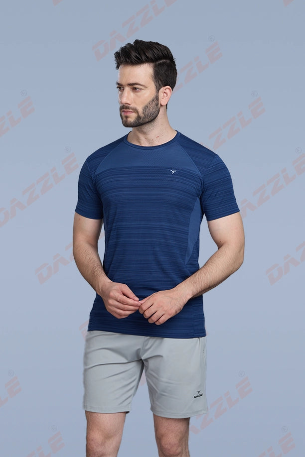 CRAZY FANCY ROUND NECK T-SHIRT - NAVY BLUE