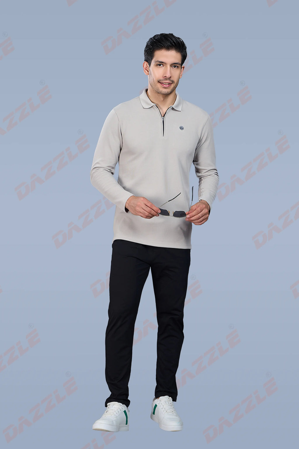 TANGY FULL SLEEVE TSHIRT - LIGHT GREY