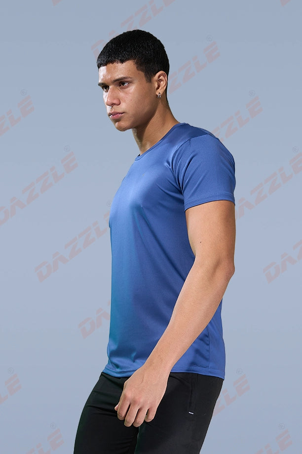BUTTER LYCR R-NECK T-SHIRT - BLUE