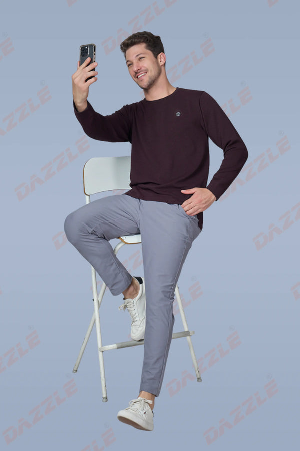 WAVE FULL SLEEVE TSHIRT- MAROON