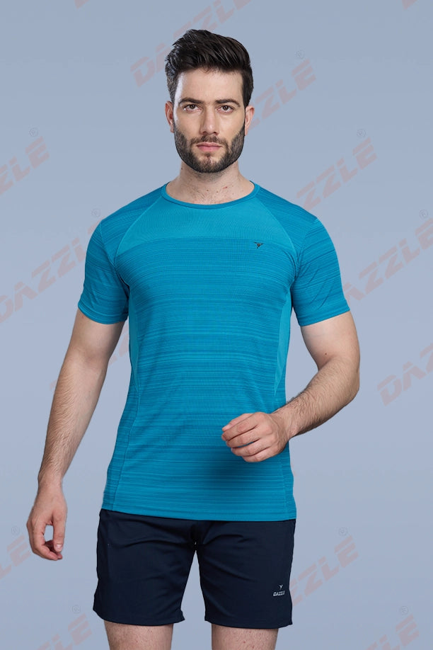 CRAZY FANCY ROUND NECK T-SHIRT - SEA BLUE