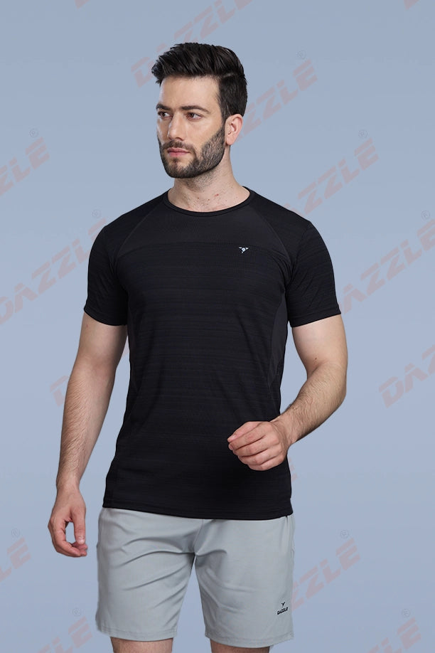 CRAZY FANCY ROUND NECK T-SHIRT - BLACK