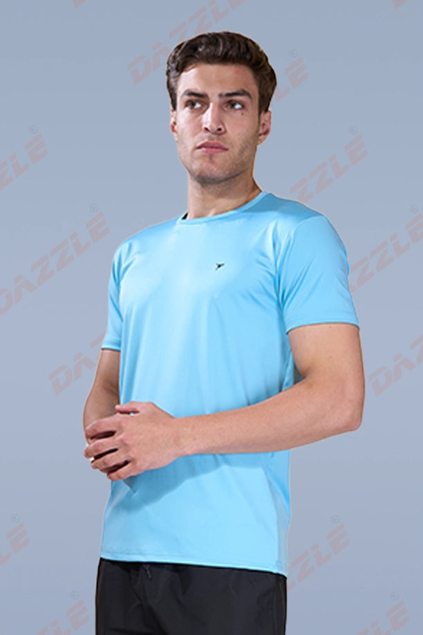 BUTTER LYCR R-NECK T-SHIRT - SKY BLUE