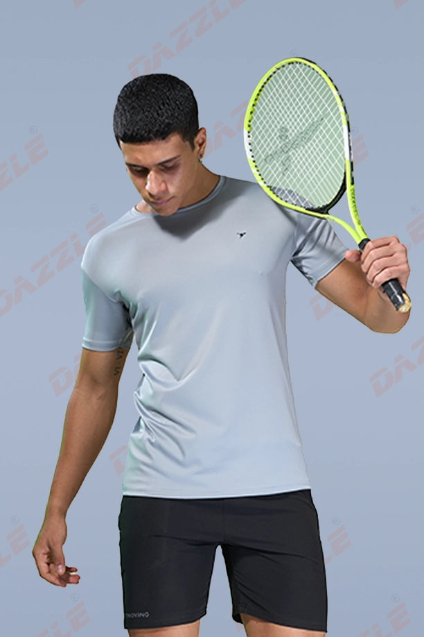 BUTTER LYCR R-NECK T-SHIRT - LIGHT GREY