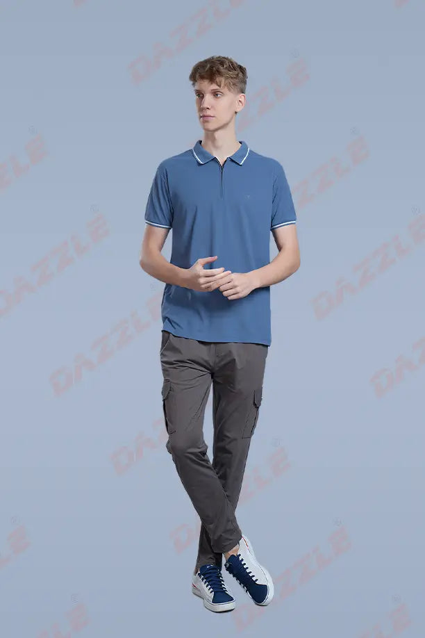 SLEEK T SHIRT- BLUE GREY