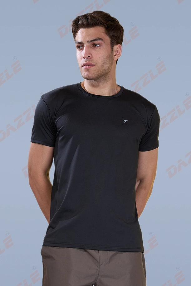 BUTTER LYCR R-NECK T-SHIRT - BLACK