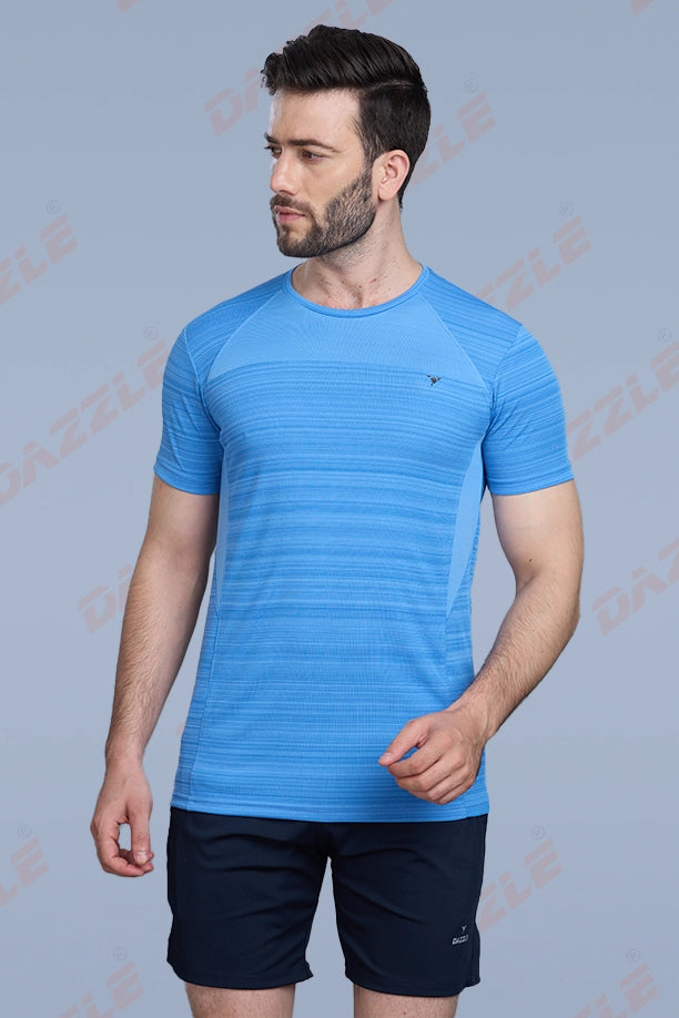 CRAZY FANCY ROUND NECK T-SHIRT - SKY BLUE