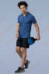MATTY SLIM FIT T- SHIRT - BULE GREY