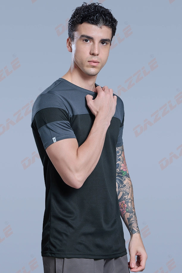 PRIDE ROUND NECK T-SHIRT - DARK GREY BLACK