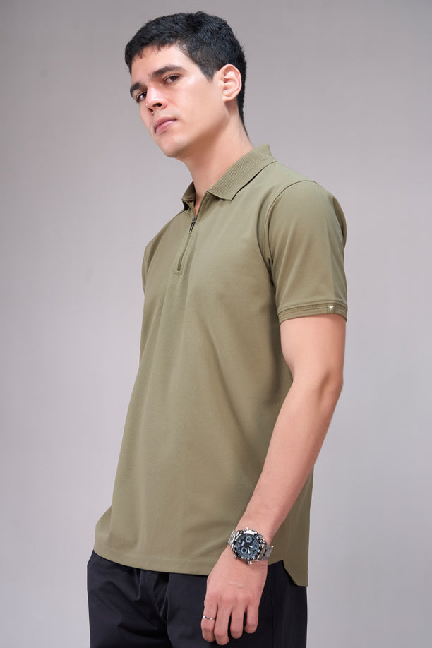 Men Cotton Blend Regular Fit Polo T-Shirt with Edge