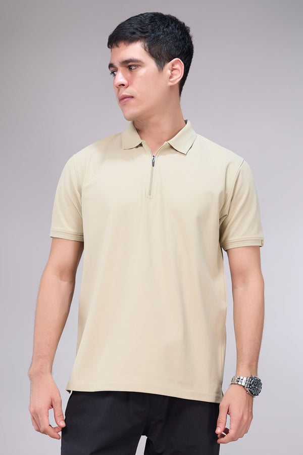 Men Cotton Blend Regular Fit Polo T-Shirt with Edge