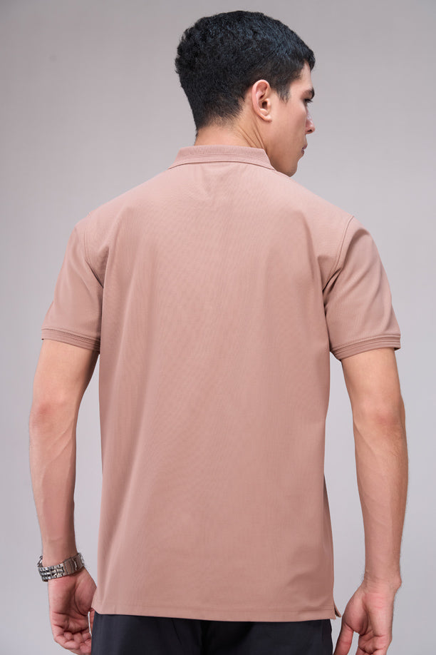 Men Cotton Blend Regular Fit Polo T-Shirt with Edge
