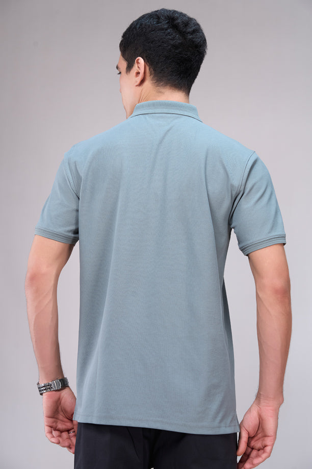 Men Cotton Blend Regular Fit Polo T-Shirt with Edge
