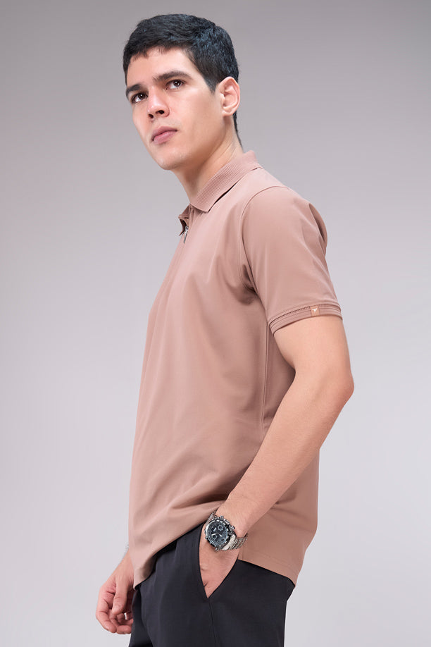 Men Cotton Blend Regular Fit Polo T-Shirt with Edge