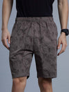 Men Regular Fit Printed Cotton Shorts with Zipper Pockets