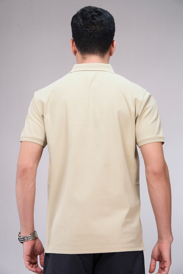 Men Cotton Blend Regular Fit Polo T-Shirt with Edge