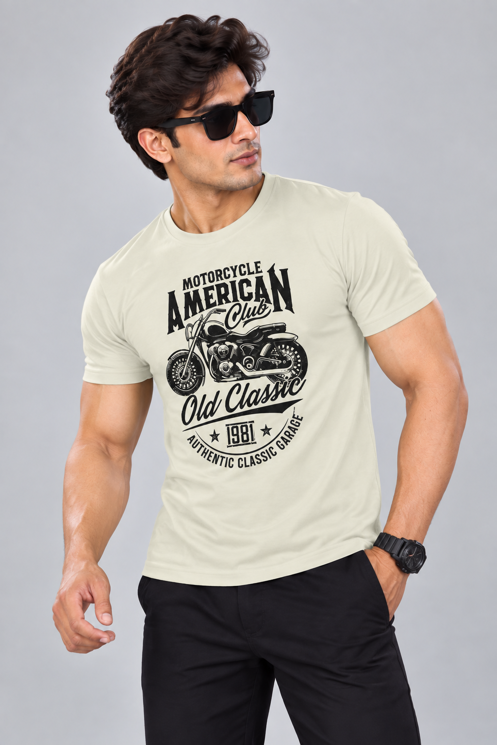 Men Printed Regular Fit Round Neck T-Shirt