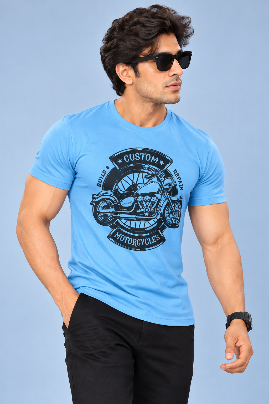 Men Printed Regular Fit Round Neck T-Shirt