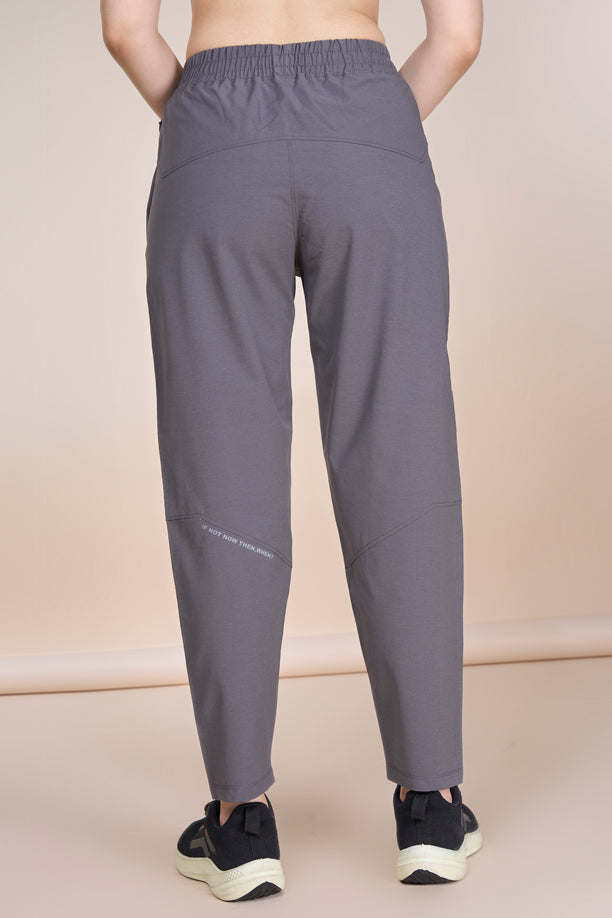 Women Regular Fit Track Pants with Woven Terry