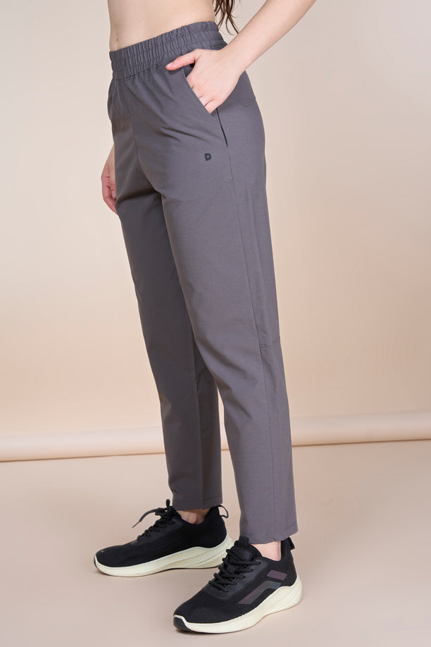 Women Regular Fit Track Pants with Woven Terry