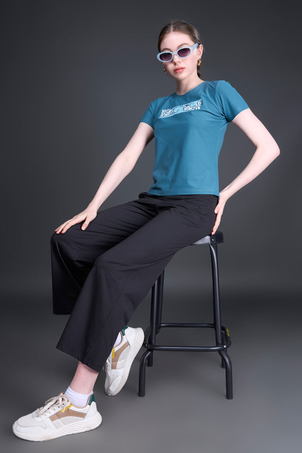 Women Graphic Regular Fit Round Neck T-shirt with COTEX