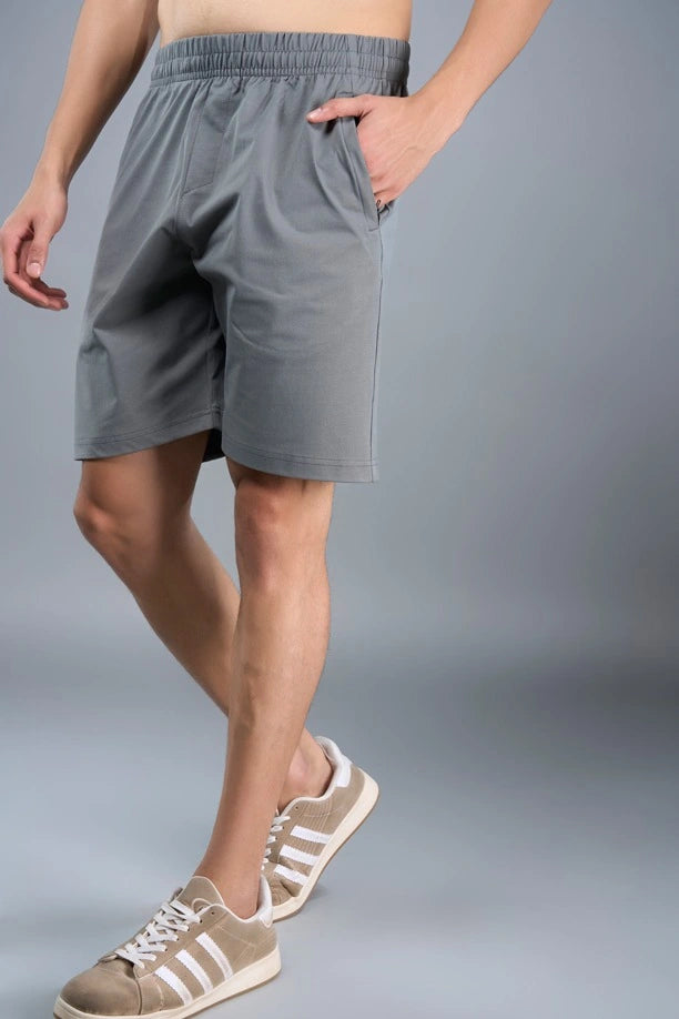 Men Solid Regular Fit Shorts with Pulse