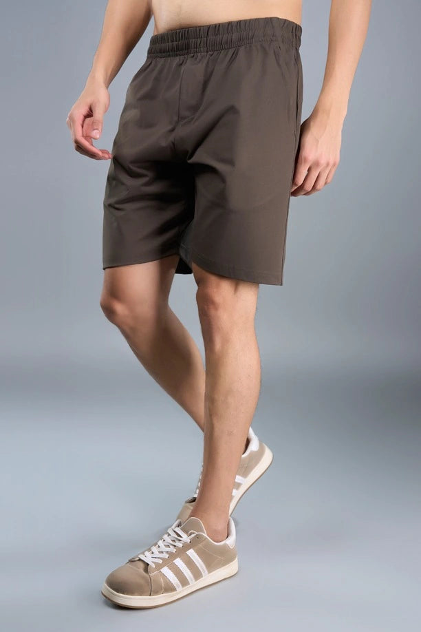 Men Solid Regular Fit Shorts with Pulse