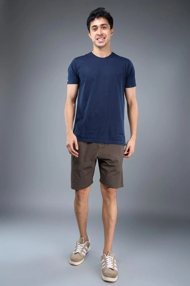Men Solid Regular Fit Shorts with Pulse
