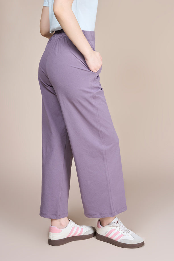 Women Soild Wide Leg Pants with COTEX