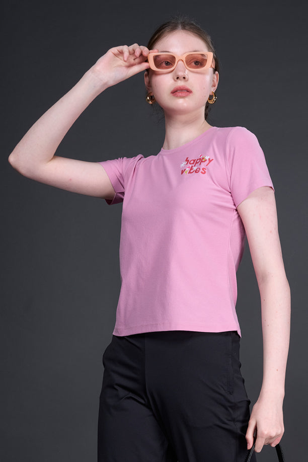 Women Graphic Regular Fit Round Neck T-shirt with COTEX