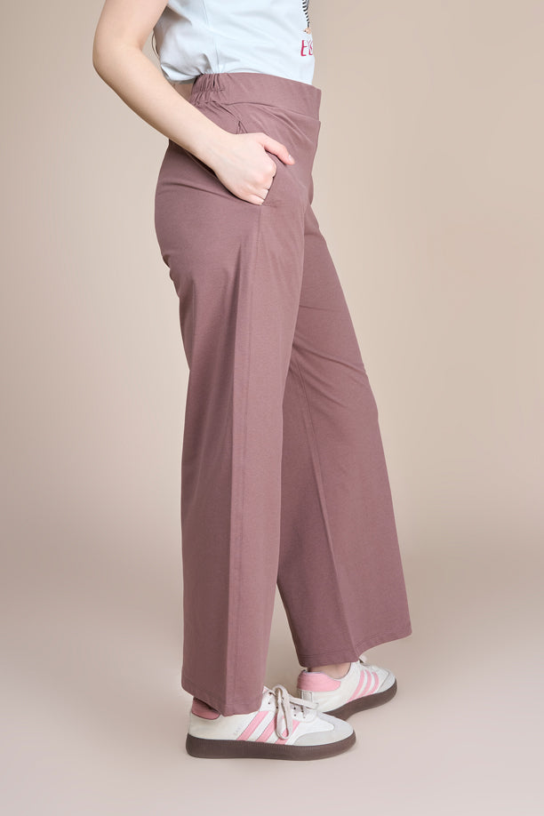 Women Soild Wide Leg Pants with COTEX