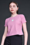 Women Printed Regular Fit Crop T-shirt with COTEX
