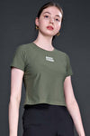 Women Printed Regular Fit Crop T-shirt with COTEX