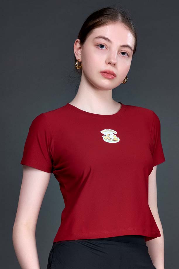 Women Printed Regular Fit Crop T-shirt with COTEX