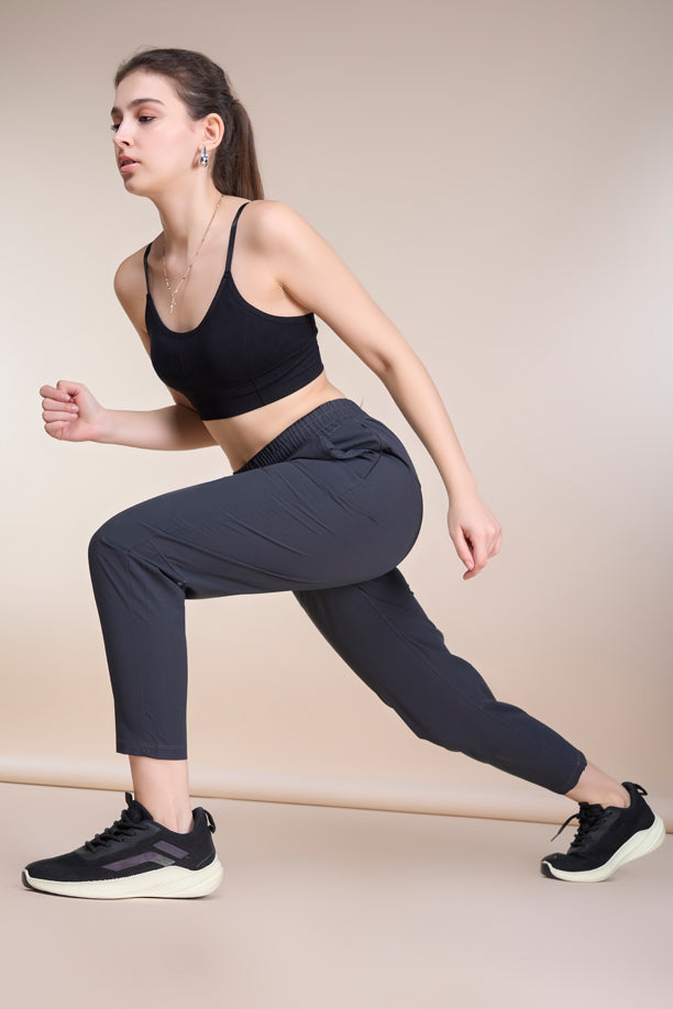 Women Regular Fit Track Pants with Woven Terry
