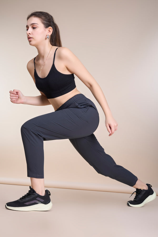 Women Regular Fit Track Pants with Woven Terry
