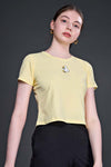 Women Printed Regular Fit Crop T-shirt with COTEX