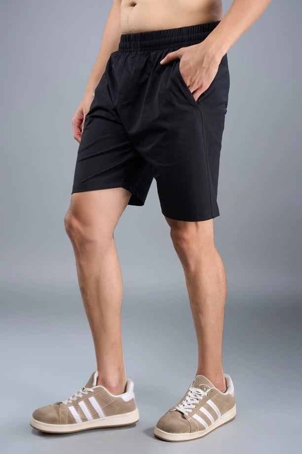 Men Solid Regular Fit Shorts with Pulse
