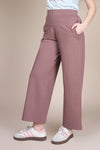 Women Soild Wide Leg Pants with COTEX