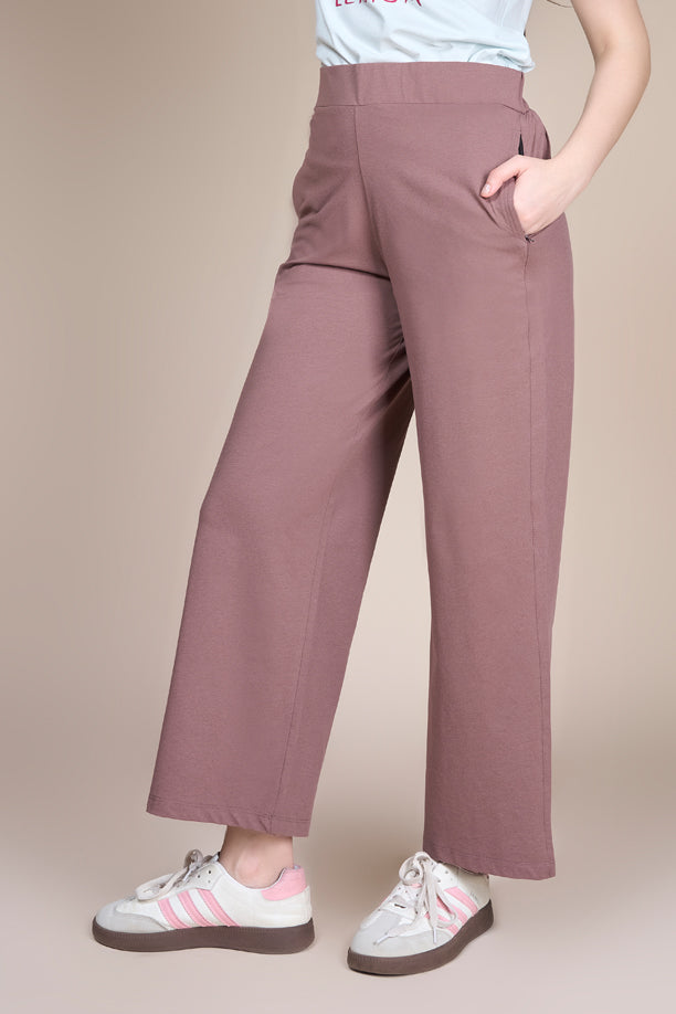 Women Soild Wide Leg Pants with COTEX