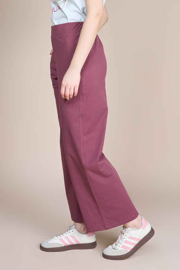 Women Soild Wide Leg Pants with COTEX